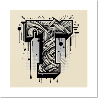 Letter T design graffity style Posters and Art